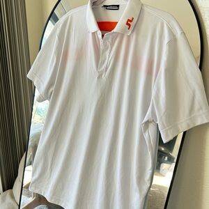 J.Lindeberg White Polo with Red Detail
